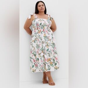 NWT-City Chic Women's Plus Size Dress - Haven Tier Midi Print